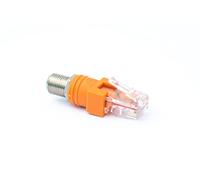 System-S Adaptador coaxial RJ45 Macho a Tipo F Macho 50 ohmios Cable en Naranja
