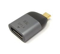 SYSTEM-S Adaptador DisplayPort DP Hembra a USB 3.1 Tipo C Macho 8K Cable en Gris