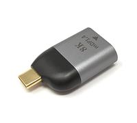 SYSTEM-S Adaptador DisplayPort Mini DP Hembra a USB 3.1 Tipo C Macho 4K Cable en Gris