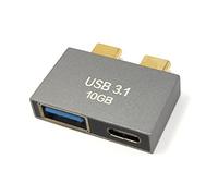 System-S Adaptador Doble USB 3.1 Gen 2 2 Tipo C Macho a Macho y 3.0 Tipo A Macho OTG