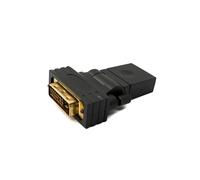 System-S Adaptador DVI D 24 + 1 Macho a HDMI 1.4 estándar Hembra Chapado en Oro ángulo Variable 2K 30 Hz Full HD 144 Hz