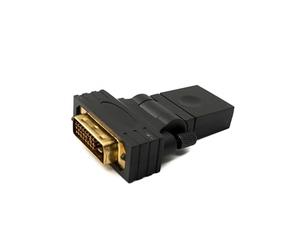 System-S Adaptador DVI D 24 + 1 Macho a HDMI 1.4 estándar Hembra Chapado en Oro ángulo Variable 2K 30 Hz Full HD 144 Hz