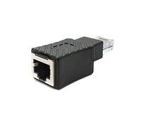 SYSTEM-S Adaptador LAN RJ45 Hembra a Macho, Adaptador Ethernet, Color Negro