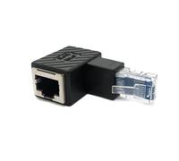 System-S Adaptador LAN RJ45 macho a hembra, cable adaptador Ethernet en color negro