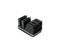System-S Adaptador SATA 2 x 7 Pines Hembra a 2 Conectores Macho 90° ángulo de ángulo Inferior para Placa Base SSD HDD