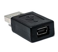 System-S Adaptador USB 2.0 Tipo A Macho a Mini Hembra Cable en Negro.