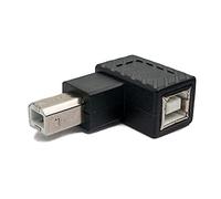 System-S Adaptador USB 2.0 Tipo B Macho a Hembra en ángulo Cable en Negro.