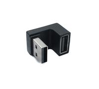 System-S Adaptador USB 3.0 Tipo A Macho a Hembra U Turn ángulo de 180° en Negro