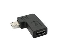 System-S Adaptador USB 3.1 Tipo C Hembra a 2.0 Micro B Cable de ángulo en Negro