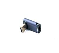 System-S Adaptador USB 4 Tipo C Macho a Hembra 40 Gbps USB 4.0 Cable en ángulo Gris