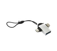 System-S Adaptador USB Y 3.1 Tipo C y 2.0 Micro B Macho a 3.0 A Hembra en Gris