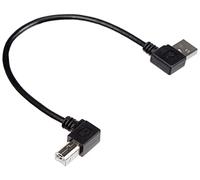 System-S Cable adaptador USB A a USB B en ángulo de 90 °, ángulo de 90 grados, ángulo de 22 cm