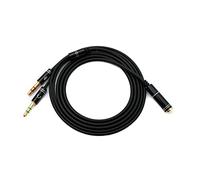 System-S Cable audio Y 100 cm estéreo AUX jack 3,5 mm hembra a 2 conectores adaptador negro