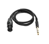 System-S Cable de audio de 100 cm, conector jack de 6,35 mm a XLR de 3 pines, adaptador hembra en negro