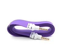 System-S Cable de audio de 100 cm estéreo AUX jack 3,5 mm macho a macho plano en color morado