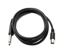 System-S Cable de audio de 180 cm, conector jack de 6,35 mm a conector BNC, adaptador AUX en negro