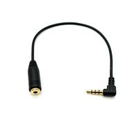 System-S Cable de audio de 20 cm estéreo AUX jack de 3,5 mm macho a hembra, ángulo en negro
