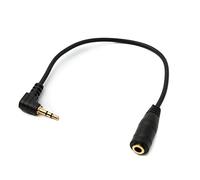 System-S Cable de audio estéreo AUX de 15 cm, conector jack de 2,5 mm a conector hembra de 3,5 mm, color negro