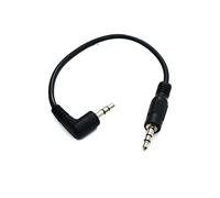 System-S Cable de audio jack de 15 cm, 3,5 mm, TRS macho a macho, ángulo AUX, color negro