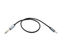 System-S Cable de audio jack de 50 cm, 6,35 mm, 2 pines macho a 3,5 mm, adaptador AUX