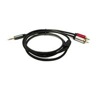 System-S Cable de audio RCA 2 RCA de 100 cm macho a AUX jack de 3,5 mm, adaptador de 3 pines