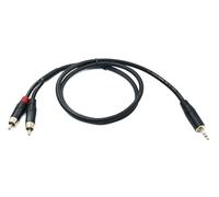 SYSTEM-S Cable de audio RCA 2 RCA de 100 cm macho a jack AUX de 3,5 mm, adaptador macho de 3 pines