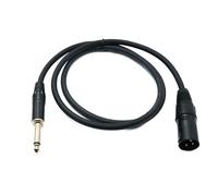 System-S Cable de audio XLR de 100 cm, 3 pines macho a jack AUX 6,35 mm, 2 pines, adaptador TS macho