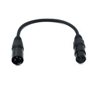 System-S Cable de audio XLR de 30 cm, adaptador de 3 pines macho a hembra, color negro