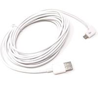 SYSTEM-S - Cable de datos micro USB en ángulo recto a USB 2.0 tipo A (macho), aprox. 495 cm, color blanco