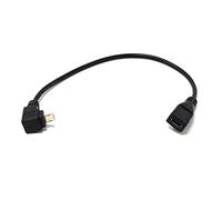 SYSTEM-S Cable de Datos Micro USB Macho a Micro USB Hembra en ángulo de 90°, Cable de Carga de 20 cm