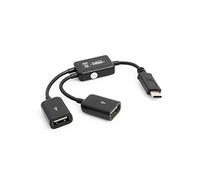 System-S Cable en Y USB 3.1 Tipo C Macho a 2 x USB Tipo A Hembra en Y Divisor hub Cable Adaptador Negro