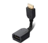 System-S Cable HDMI 1.4 de 10 cm Tipo A Macho a Hembra Adaptador en Negro.