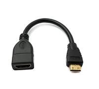 System-S Cable HDMI 1.4 de 17 cm, Mini Adaptador de Enchufe a Enchufe estándar, Color Negro