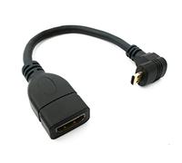SYSTEM-S Cable HDMI 1.4 de 20 cm Hembra a Micro Macho, ángulo Adaptador en Negro