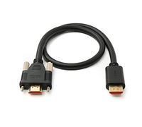 SYSTEM-S Cable HDMI 2.0 de 50 cm, Tipo A Macho a Macho, Adaptador de Rosca, Color Negro