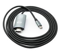 SYSTEM-S Cable HDMI 200cm 4K estándar Hembra a USB 3.1 Tipo C Macho Adaptador Negro