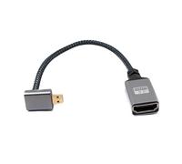 System-S Cable HDMI de 20 cm 4K UHD 60 Hz Micro Macho a Hembra estándar, ángulo Trenzado