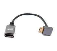 System-S Cable HDMI de 20 cm 4K UHD 60 Hz Mini Macho a Hembra estándar, ángulo Trenzado