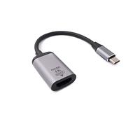 System-S Cable HDMI de 20 cm estándar 1.4 Hembra a USB 3.1 Tipo C, Adaptador en Gris
