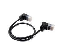 System-S Cable LAN 25cm RJ45 8P8C STP Cat6 macho a macho ángulo adaptador negro