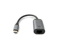 System-S Cable LAN de 19 cm RJ45 Hembra a USB 3.1 Tipo C Adaptador en Gris