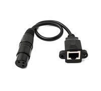 System-S Cable LAN de 30 cm RJ45 hembra a XLR 3 pines hembra adaptador de tornillo en negro