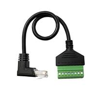 System-S Cable LAN de 30 cm RJ45 Macho a 8 Pines Terminalblock Adaptador de ángulo en Negro