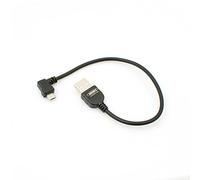 System-S Cable Micro USB 2.0, Cable acodado a 90 Grados, Conector en ángulo (Izquierda/Macho), Adaptador, Cable de Datos y Cable de Carga, 20 cm