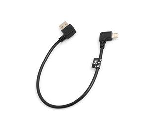 System-S - Cable micro USB 90 ° Grados de ángulo de izquierda acodado macho a USB 2.0 tipo A 90 ° ángulo recto Cable de datos cable de carga aprox. 27 cm
