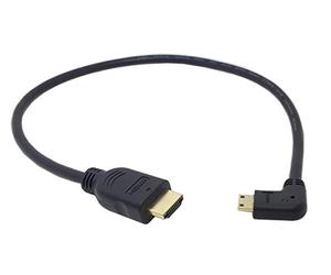 System-S Cable Mini HDMI a HDMI estándar en ángulo de 90 grados, 50 cm