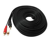 System-S - Cable RCA 2 RCA 20 m macho a AUX jack de 3,5 mm macho estéreo AV en negro