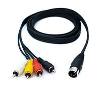 System-S Cable RCA 4 RCA de 150 cm macho a DIN 5 pines macho estéreo adaptador negro