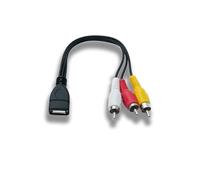 System-S Cable RCA RCA de 20 cm, 3 pines macho a USB 2.0 tipo A hembra de audio