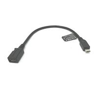 SYSTEM-S Cable USB 2.0 de 15 cm Micro B Macho a Hembra Adaptador en Negro